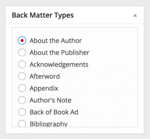 List of back matter types