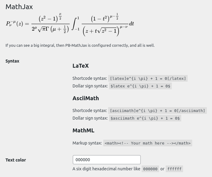 MathJax Admin Page