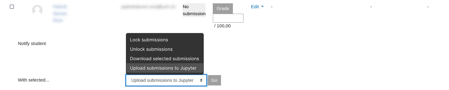 Upload submissions to Jupyter